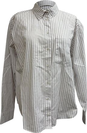 Anine Bing Striped Shirt in White Cotton