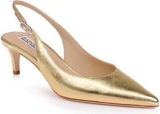 Badgley Mischka Ruthie II Pointed Toe Slingback Pump in Gold Metallic at Nordstrom, Size 7.5