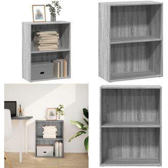 vidaXL Libreria Grigio Sonoma 60x30x77 cm in Legno Multistrato - Libreria grigio sonoma - Libreria multistrato