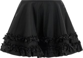 Ganni Duchesse Nylon Mini Frill - Dames - Korte rokken - Zwart - M - Nylon - Rokken