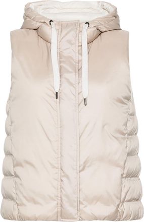 Brunello Cucinelli Monili-detail padded gilet - women - Nylon/Polyester/Polyamide/Feather Down - 40 - Neutrals