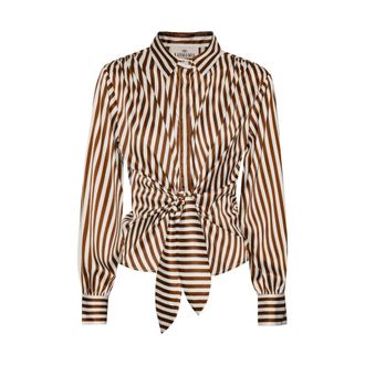 Karmamia Dames, Blouses & Shirts, Bruin, Maat: XL Leer