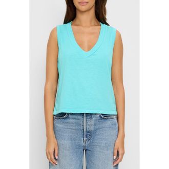 Michael Stars Ira V-Neck Cotton Top in Aruba at Nordstrom