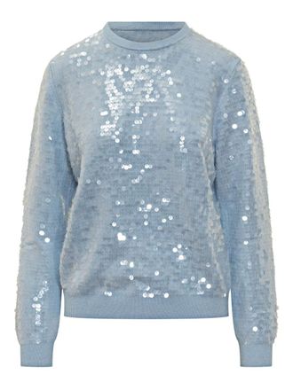 Semicouture Maglione Renata con paillettes - Blu