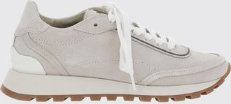 Brunello Cucinelli Sneakers basse in pelle di vitello scamosciata con monile