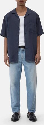 Closed Mens Short Sleeve Shirt In Magma Black