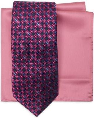 Ted Baker Silk Blend Tie & Pocket Square Box Set in Rose at Nordstrom Rack