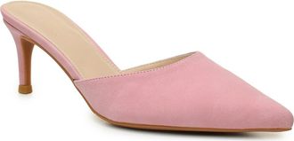 Nicole Miller Pointed Toe Mule in Pink Nubuck at Nordstrom Rack, Size 8.5