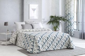 Confecciones Paula Colcha Bouti acolchada relleno 100 gr cama 105 azul