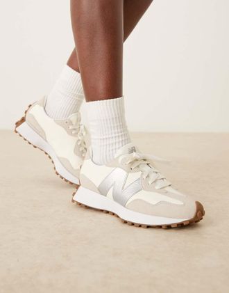 New Balance 327 - Sneakers color bianco sporco e argento metallizzato