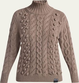 Stella McCartney Bobble Cable Knit Turtleneck Sweater