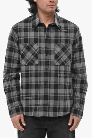 Off-white FOR EVER Camicia in Flanella con Motivo a Quadri Off-White