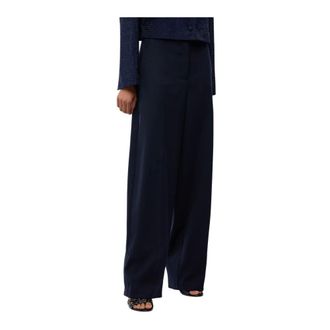 Pinko Pinko - Balbino Pantalone Diagonale - Dames - Broeken - Blauw - Maat: XS Wol