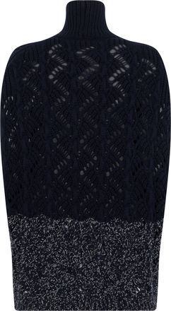 Fabiana Filippi Womens High-Neck Sweater Midnight Blue Virgin Wool