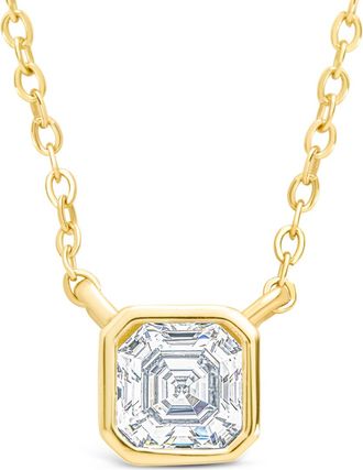 Sterling Forever Sterling Silver Asscher Bezel Set Pendant