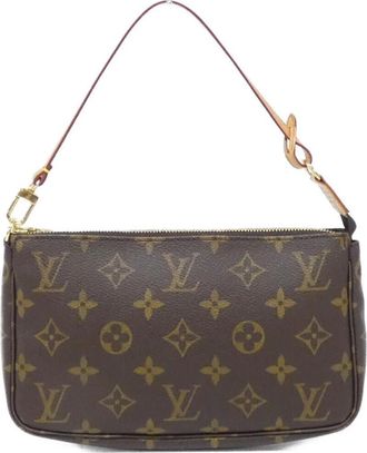 Louis Vuitton Marron Coated Canvas Pouch (Pre-Owned)