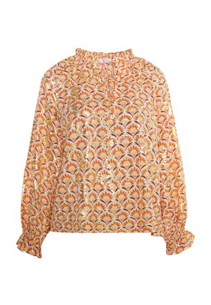 Izia Blouse Dames Wol Wit Veelkleurig