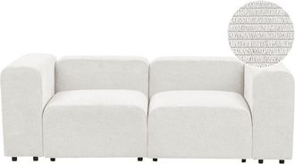Beliani Modular Sofa 2 Seater FALSTERBO Corduroy Off-White
