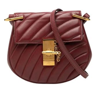 Chlo&eacute; Pre-owned Drew Bijou Schoudertas - Dames - Pre-owned - Rood - Maat: ONE Size Leer