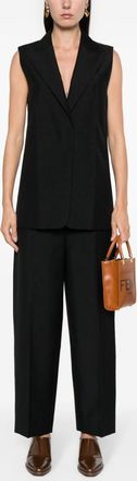 Fendi Womens Wool Trousers - Black - Size EU 34 (Womens)