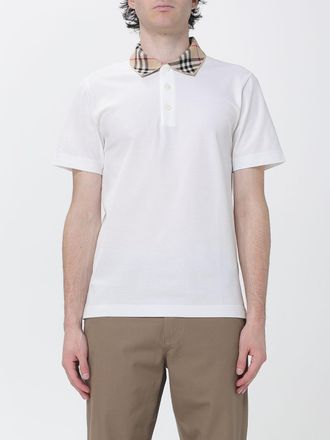 Burberry Polo a maniche corte in cotone con profili a contrasto