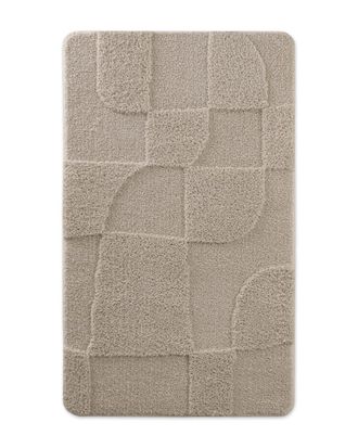 Wecon Home Alfombra de ba&ntilde;o en relieve gris topo 70x120