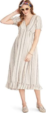 Hatch Womens Amelia Cotton Gauze Maternity Dress In Beige