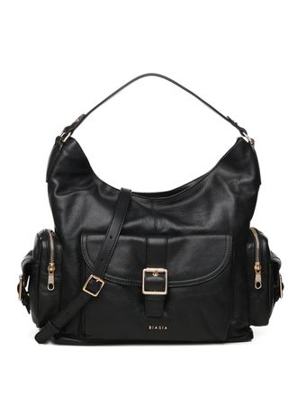 Francesco Biasia buckle front-pocket shoulder bag - Black