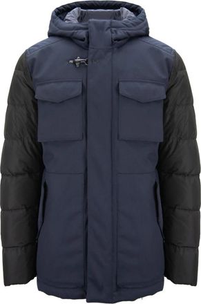 Fay Heren Jack met Drukknopen en Rits - Heren - Winterjassen - Blauw - XL - Jassen
