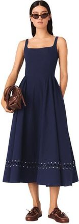 Maje Flared midi dress in Navy at Nordstrom, Size 42 Eu