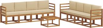 vidaXL Conjunto De Sof&aacute;s De Exterior 9 Uds. Natural Y Beige Vidaxl
