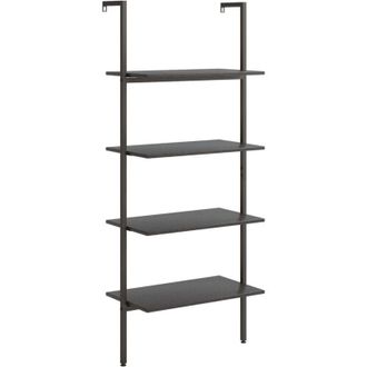vidaXL 4-Tier Leaning Shelf Black 64x35x152.5 cm Vidaxl