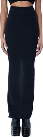 Rick Owens Rokken, Dames, Zwart, M, Wol, Wollen Gebreide Maxi Rok