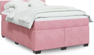 vidaXL Vidaxl - Cama Box Spring Con Colch&oacute;n Terciopelo Rosa 140x190 Cm
