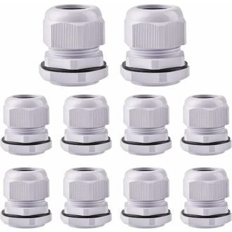 OEM Prensaestopas Impermeables Nazalus M32 X 1.5 Para Cables, Con Tuerca De Bloqueo Para Gu&iacute;a De Cables, Paquete De 10 (blanco), Ternel