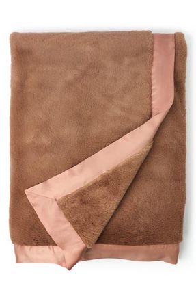 Little Giraffe Luxe Throw Blanket in Bordeaux Blush at Nordstrom