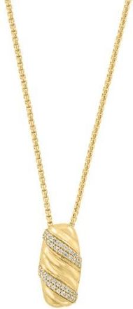 Effy 14K Gold Plated Sterling Silver Zircon Nugget Pendant Necklace at Nordstrom Rack, Size 18
