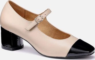 Hotter Womens Shimmer Mary Jane Court Shoes - Tan - Size: 5.5