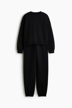 H&M 2-piece Sweatshirt Set in Black at Nordstrom, Size Xx-Large