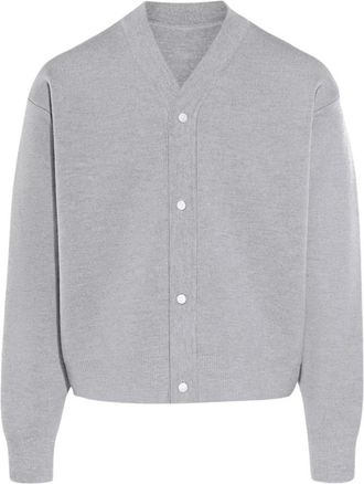 Jacquemus Grijze Cardigan met Knopen - Heren - Vesten - Grijs - XL - Wol - Truien & Vesten