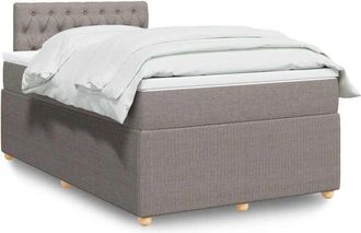 vidaXL Vidaxl - Cama Box Spring Con Colch&oacute;n Tela Gris Taupe 120x200 Cm