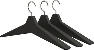 Frost Frost - Kleiderb&uuml;gel Unu 4, (3er-Set), schwarz / Edelstahl poliert