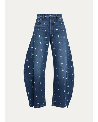 A.W.A.K.E. Studded Barrel-Leg Jeans