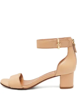 Tory Burch Pre-owned 45mm leather sandals - women - Leather/Leather/Leather - 5.5 - Neutrals