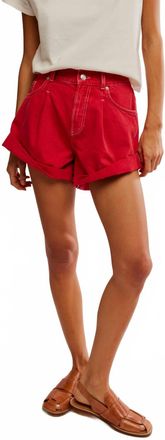 Free People Danni Denim Short In Red