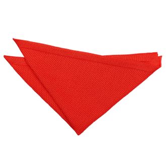 DQT Men Knit Knitted Casual Handkerchief Pocket Square Red