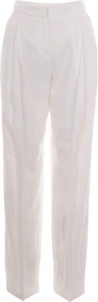 Elisabetta Franchi White Relaxed Pleated Pants