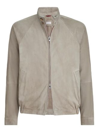 Brunello Cucinelli suede jacket - Neutrals