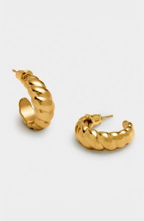 Katie Loxton Harper Twist Hoop Earrings in Gold at Nordstrom