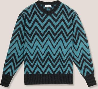 Doppiaa Aambrosia Shetland Wool Zig-zag Sweater
